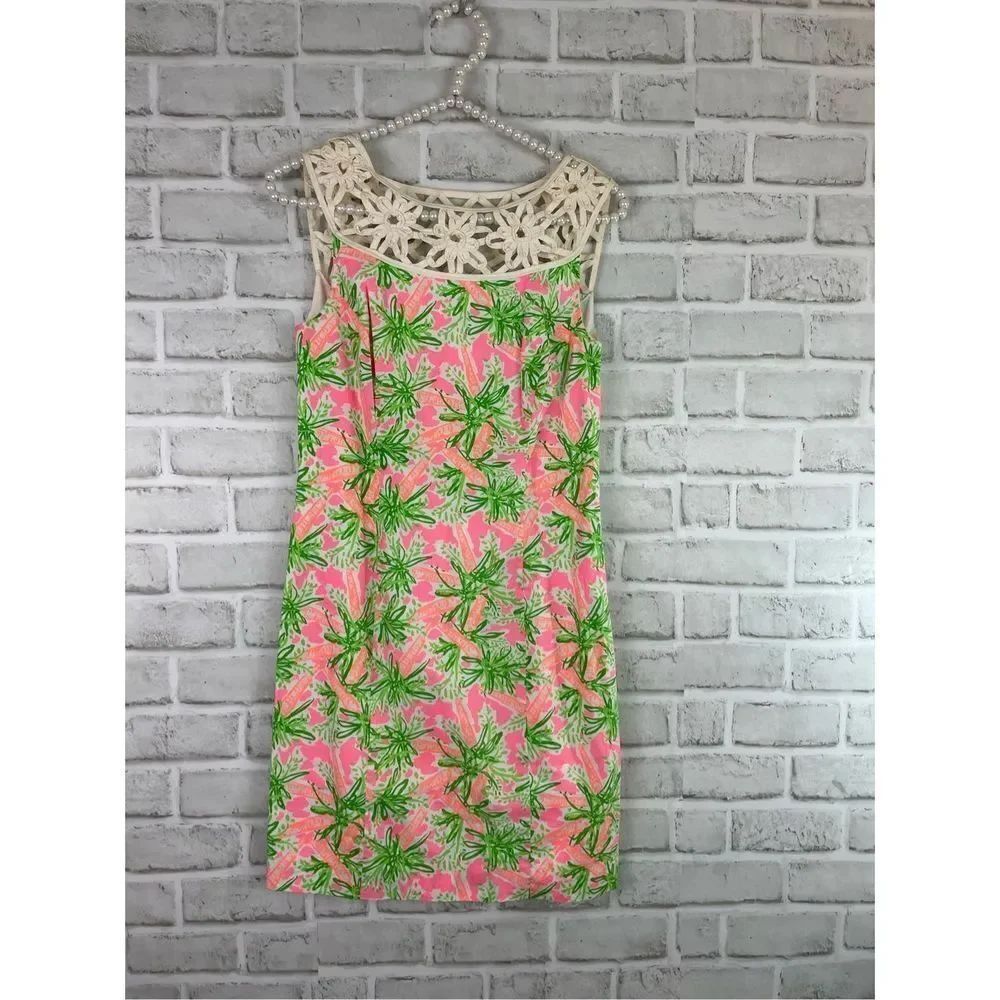 Lilly Pulitzer Nibbles Pattern Lace Dress Size 0 Spring Floral